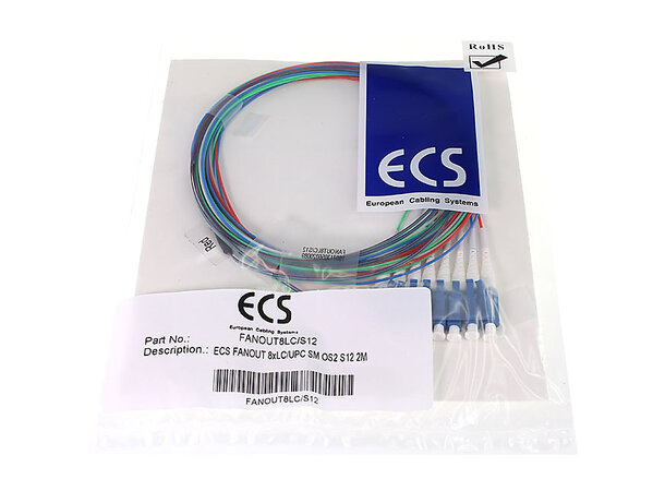 ECS fanout 8-ribbon 8xLC/UPC SM OS2 S12 2,3m